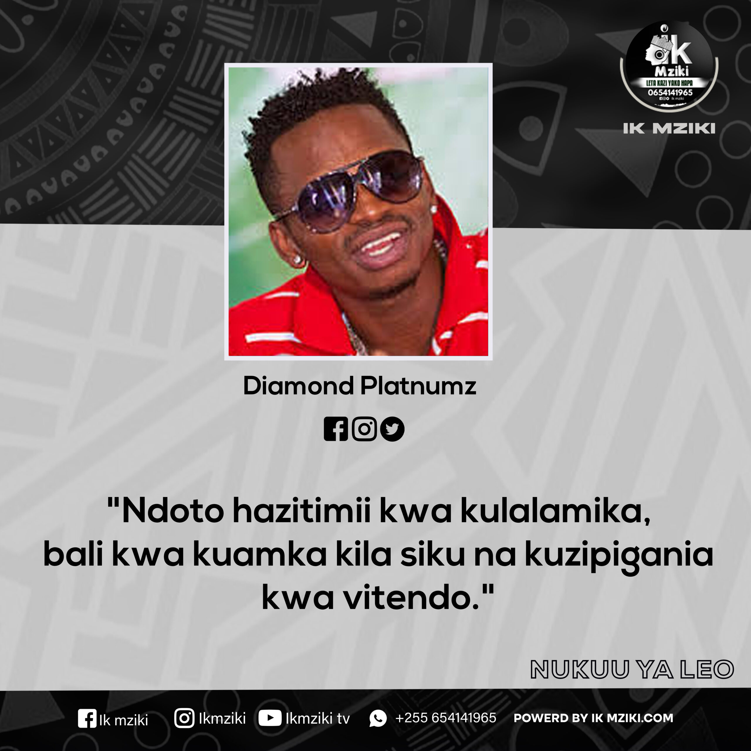 Nukuu Kutoka Diamond Platnumz kuusu Ndoto