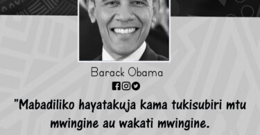 NUKUU KUTOKA KWA BARACK OBAMA KUUSU MABADILIKO