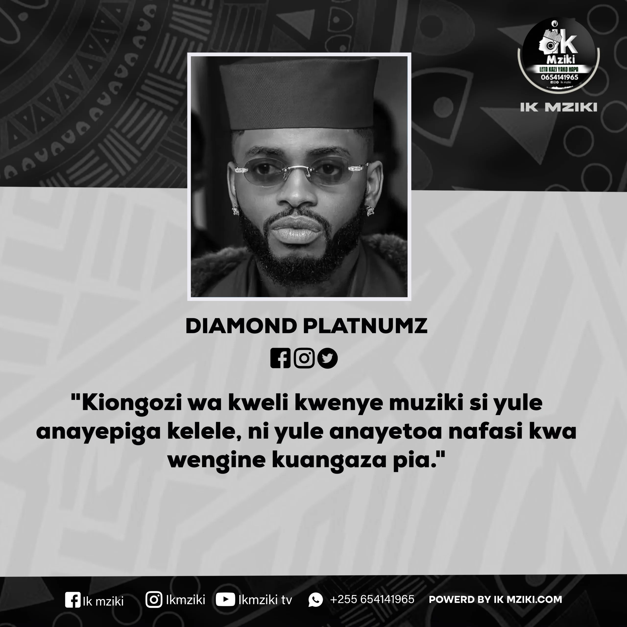NUKUU YA LEO KUTOKA KWA DIAMOND PLATNUMZ KUHUSU UONGOZI