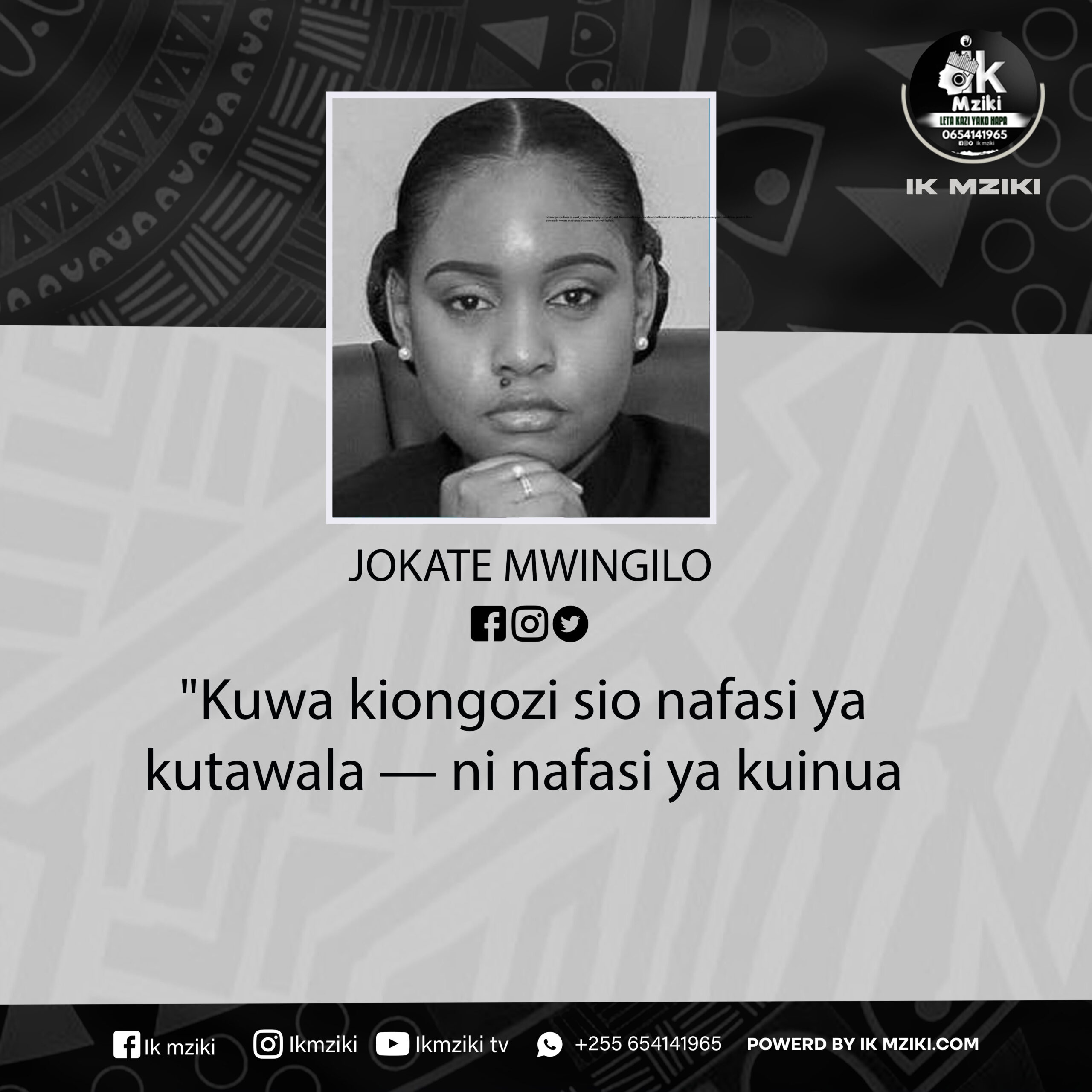 NUKUU YA LEO KUTOKA KWA JOKATE MWINGILO