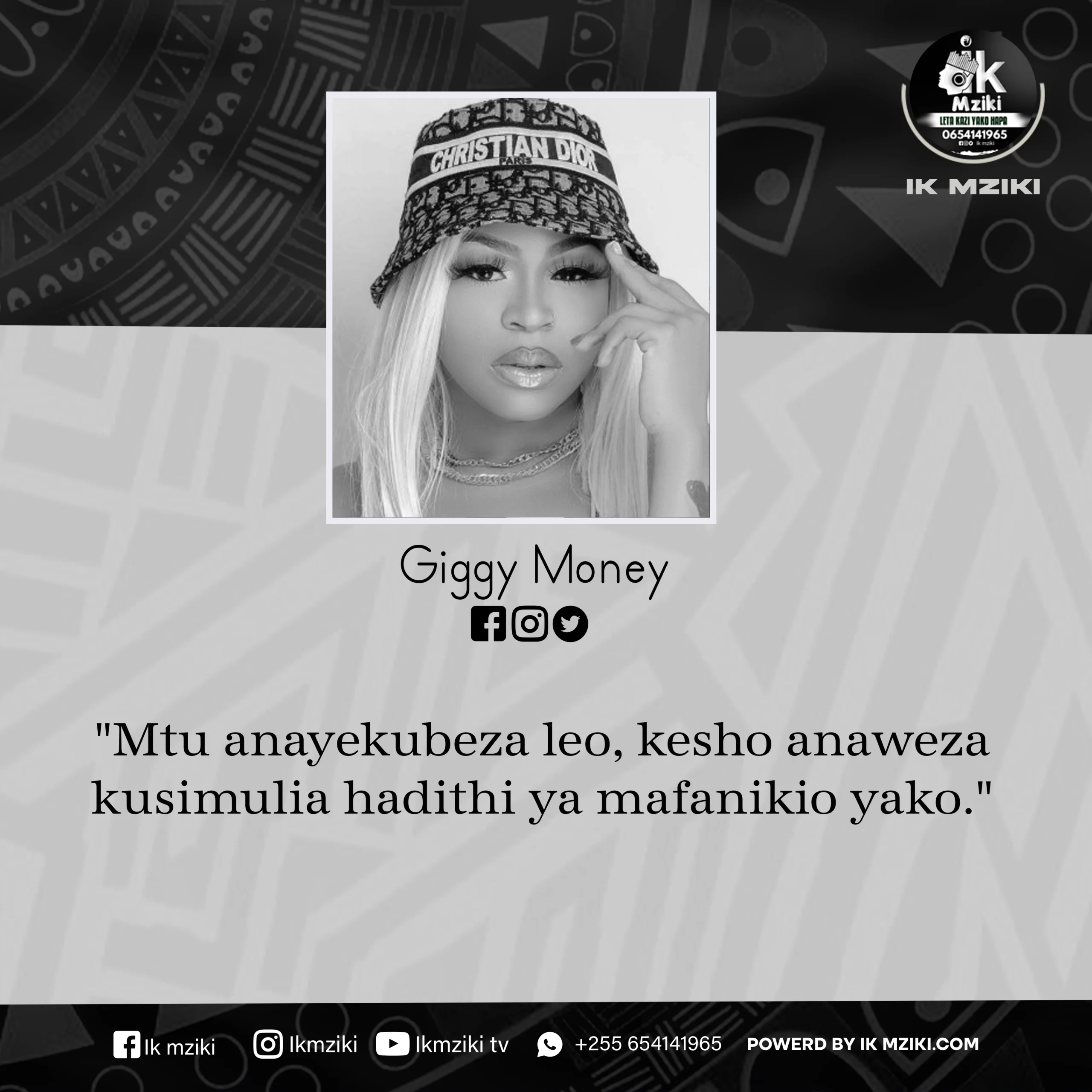 NUKUU YA LEO KUTOKA KWA GIGY MONEY KUUSU KUBEZWA