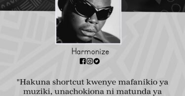 NUKUU YA LEO KUTOKA KWA HARMONIZE KUHUSU BIDII