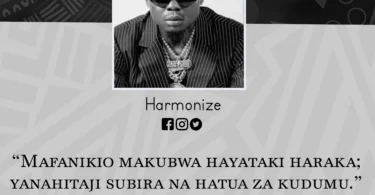 NUKUU YA LEO KUTOKA KWA HARMONIZE KUHUSU UVUMILIVU