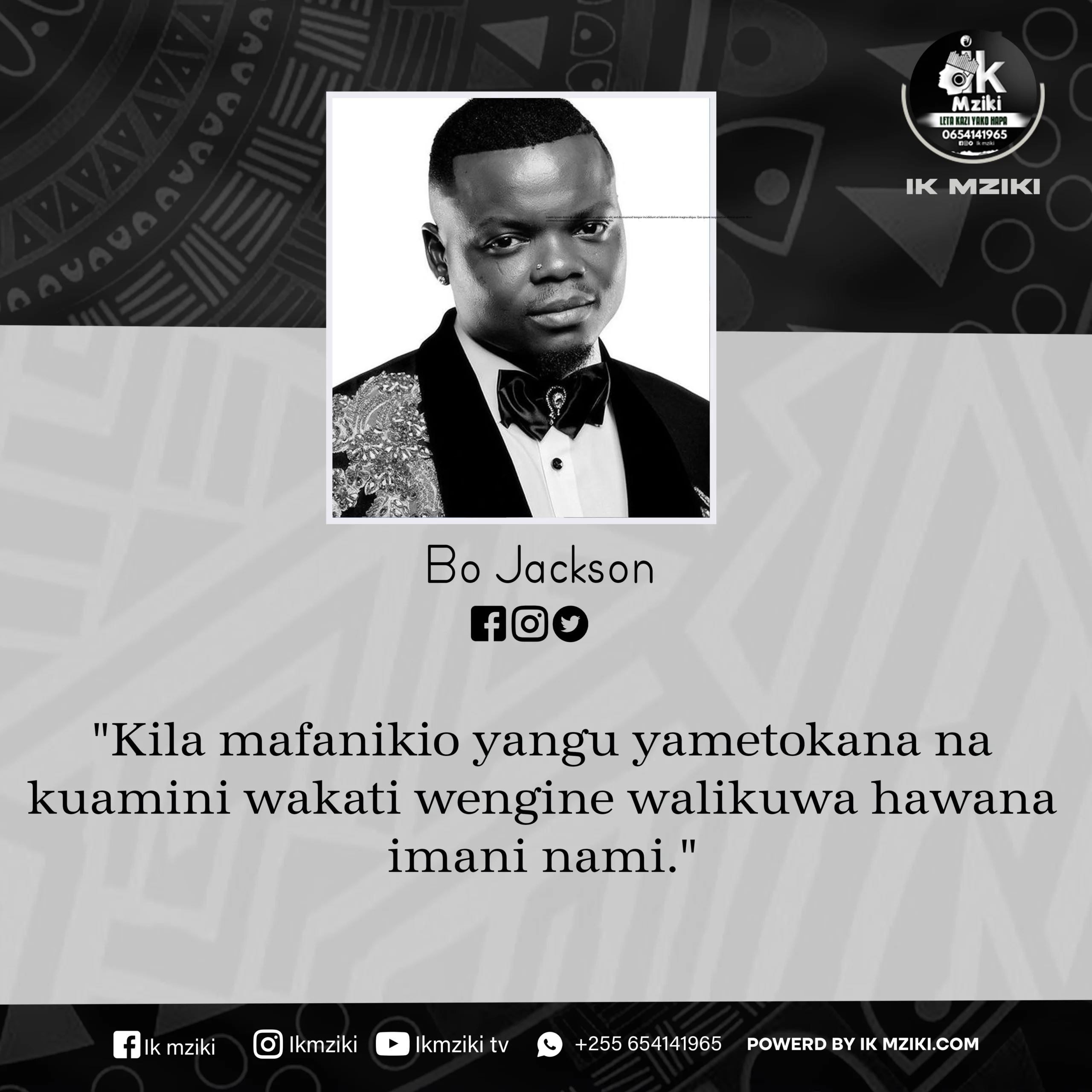 NUKUU YA LEO KUTOKA KWA HARMONIZE KUUSU MAFANIKIO