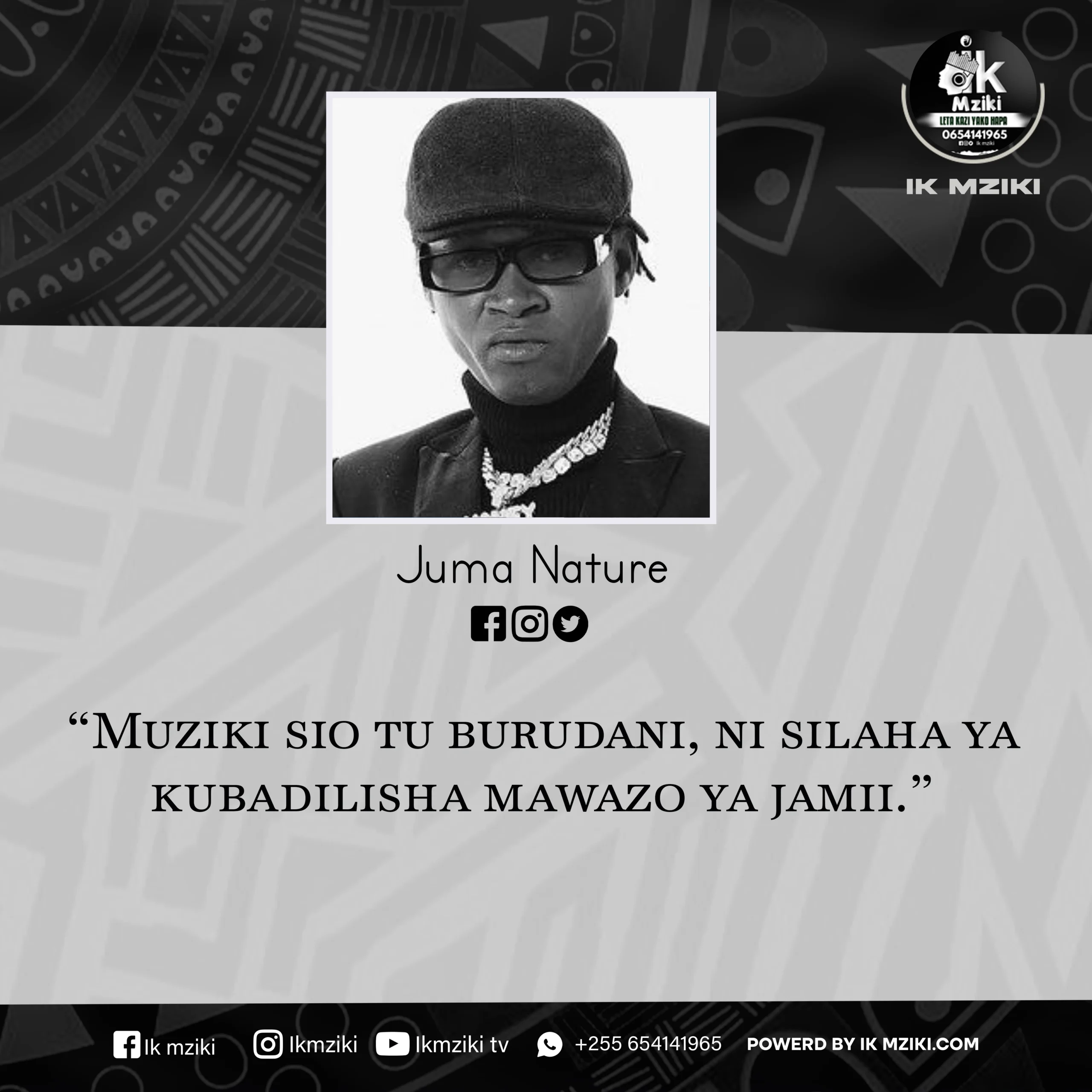 NUKUU YA LEO KUTOKA KWA JUMA NATURE KUHUSU USHAWISHI