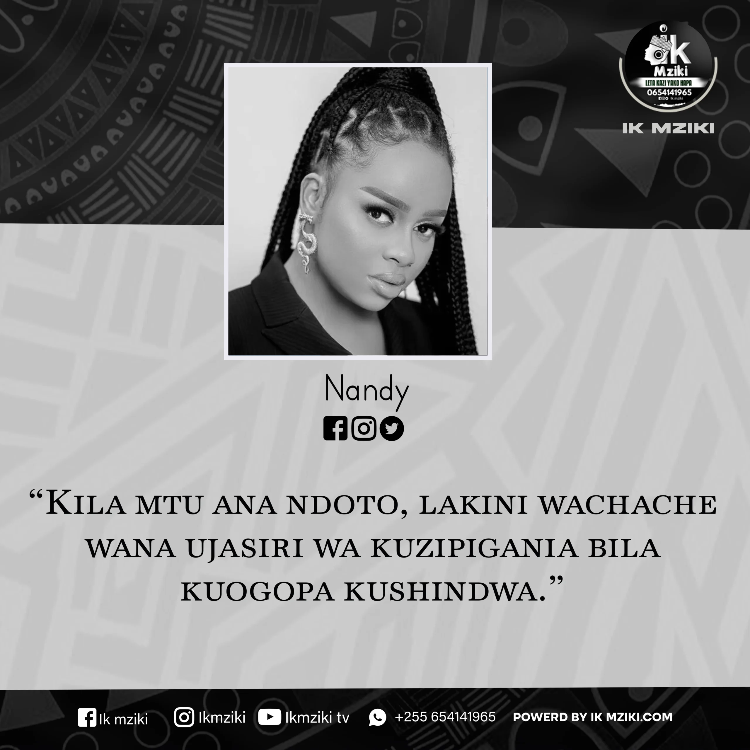 NUKUU YA LEO KUTOKA KWA NANDY KUHUSU KUFUATA NDOTO