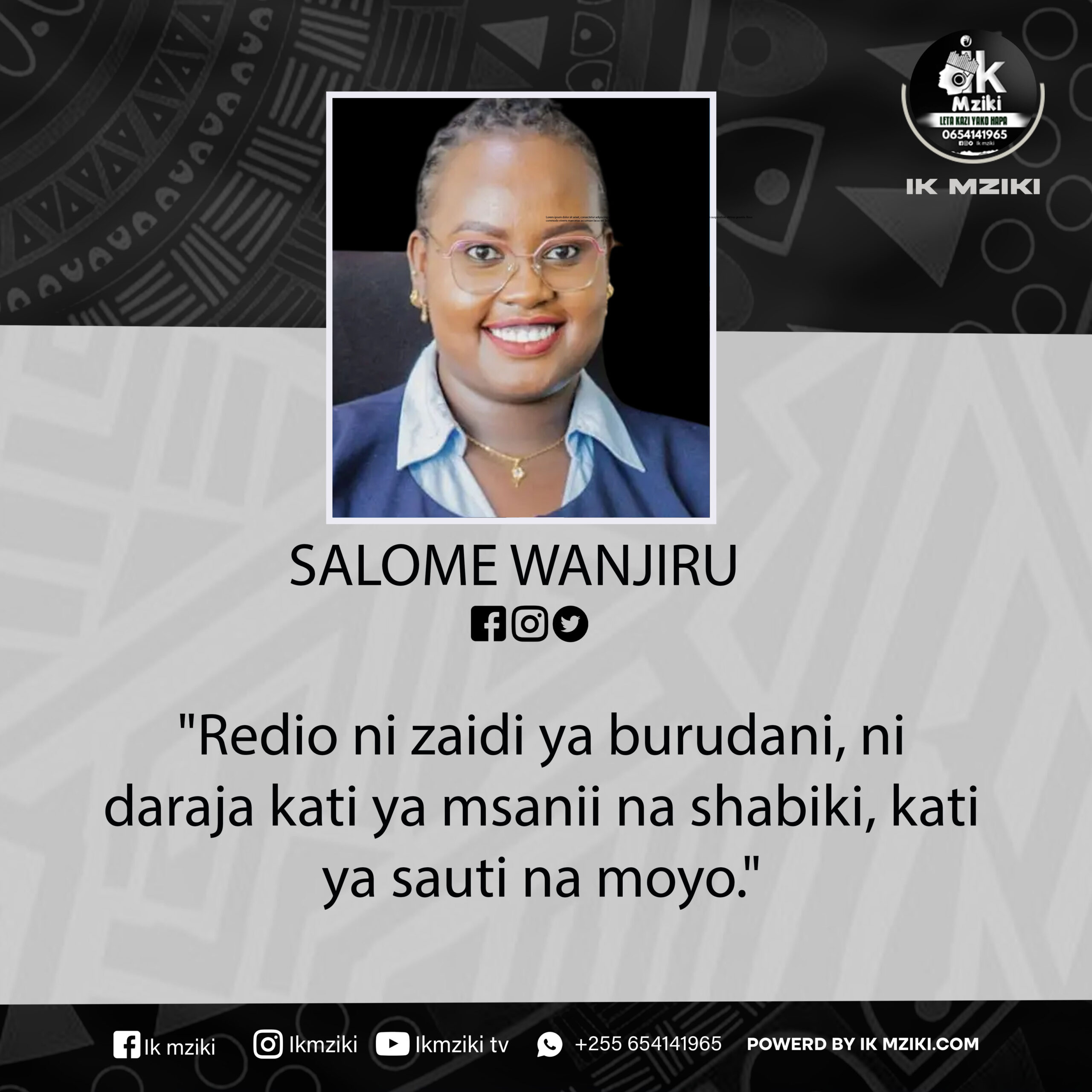 NUKUU YA LEO KUTOKA KWA SALOME WANJIRU (PRESENTER) KUHUSU SAUTI YA VYUO VYA REDIO