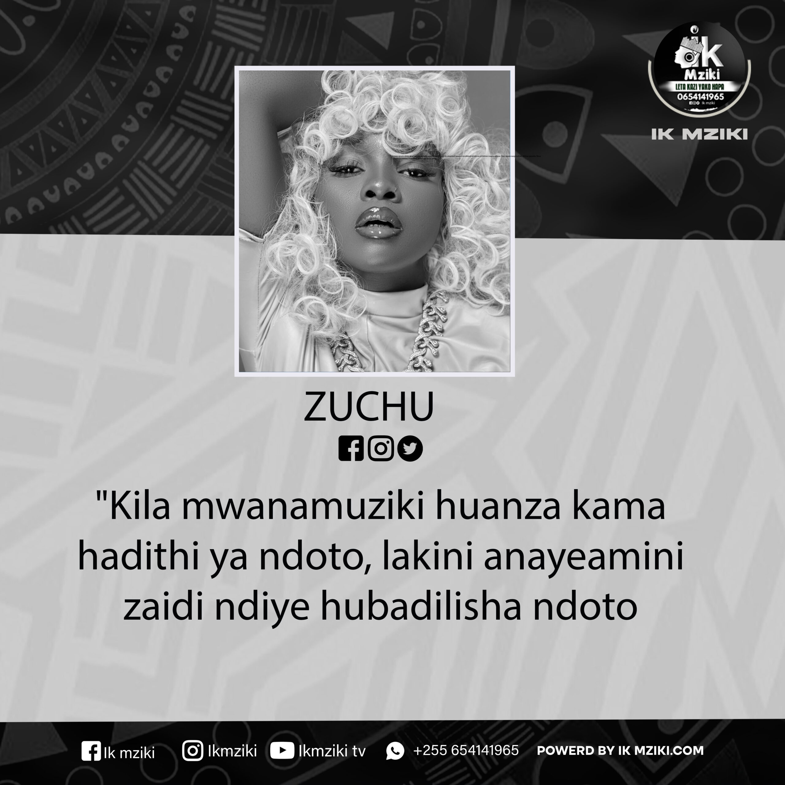 NUKUU YA LEO KUTOKA KWA ZUCHU KUHUSU KUAMINI NDOTO