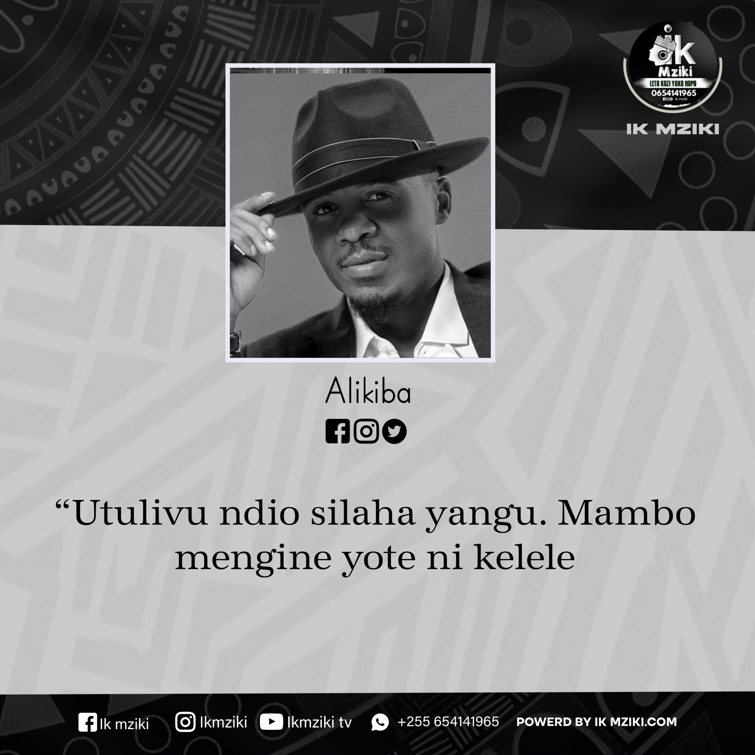 NUKUU YA LEO KUTOKA KWA KIBA THE BOY KUHUSU UTULIVU