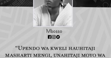 NUKUU YA LEO KUTOKA KWA MBOSSO KUHUSU UPENDO