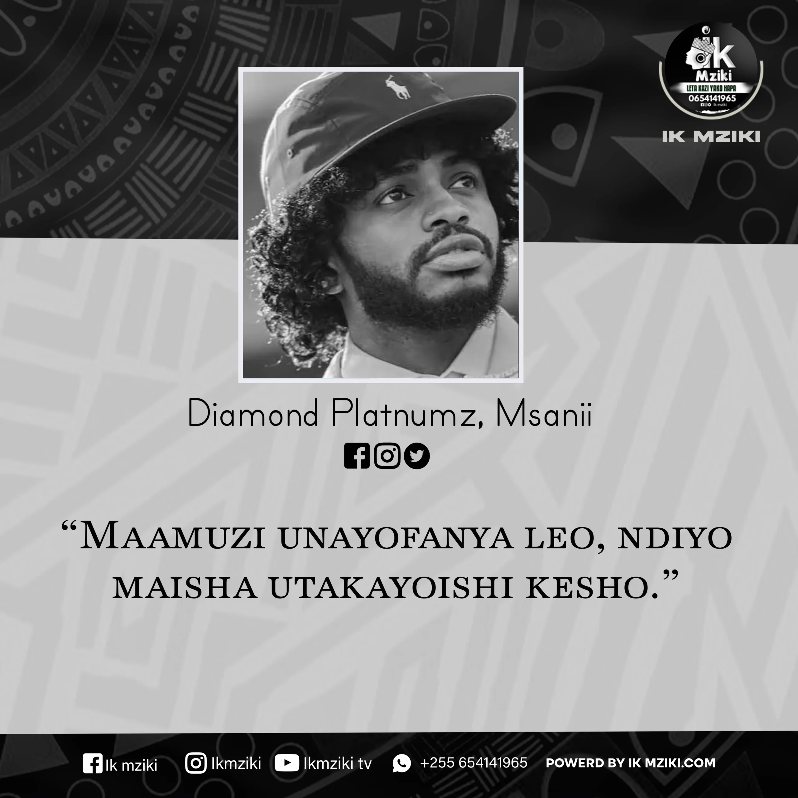 NUKUU YA LEO KUTOKA KWA DIAMOND PLATNUMZ KUHUSU MAAMUZI~2