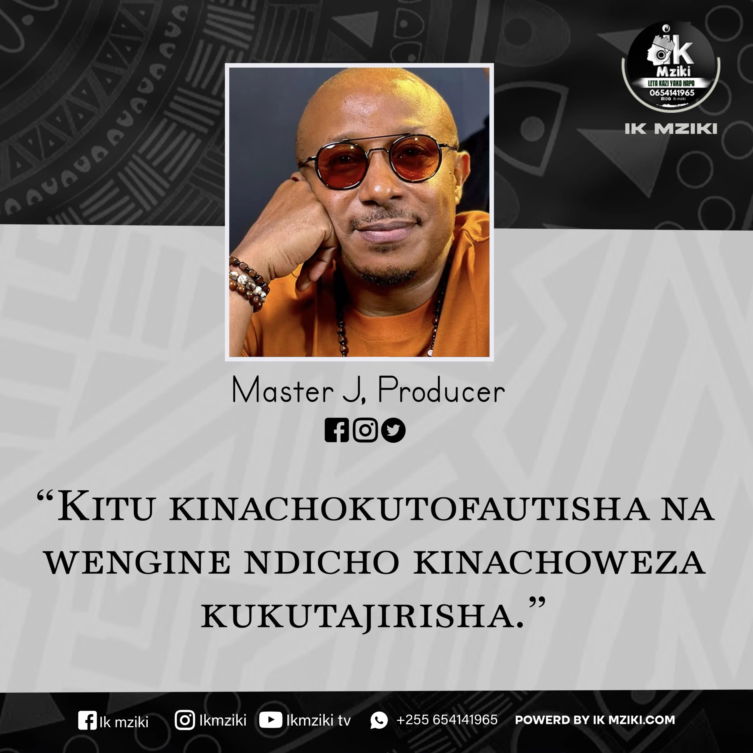 NUKUU YA LEO KUTOKA KWA MASTER J KUHUSU UBUNIFU