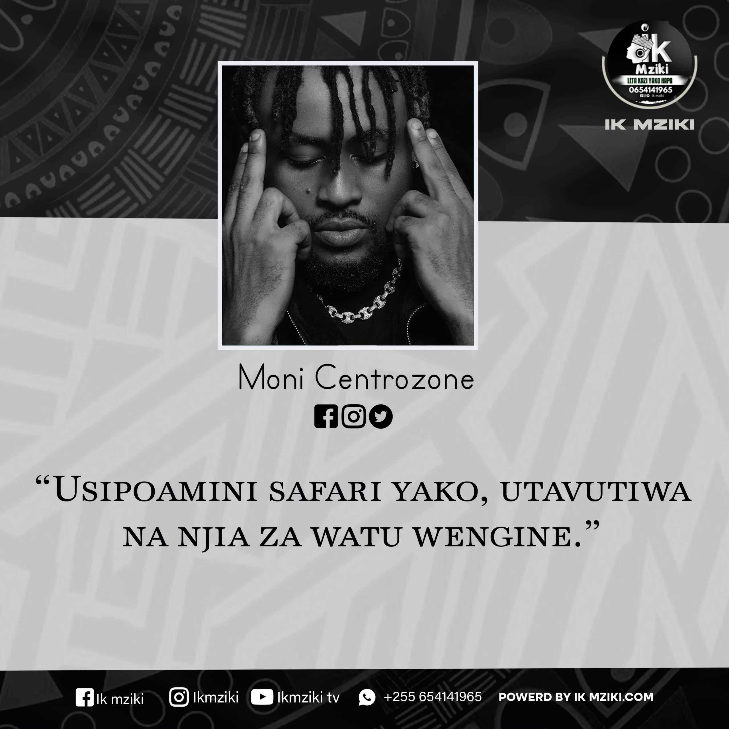 NUKUU YA LEO KUTOKA KWA MONI CENTROZONE KUHUSU KUAMINI SAFARI