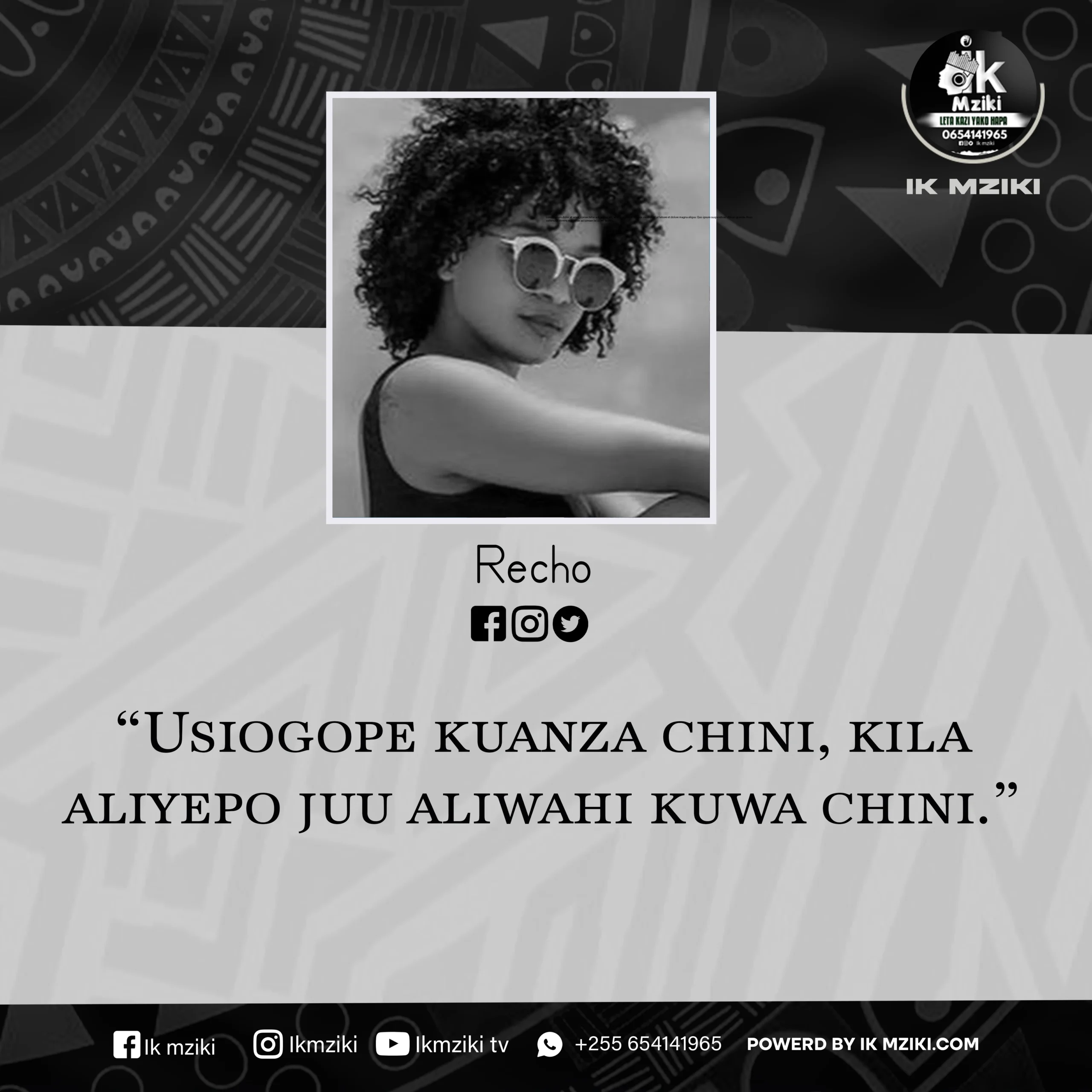 NUKUU YA LEO KUTOKA KWA RECHO KUHUSU UTHUBUTU